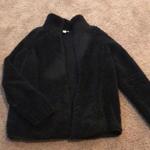 Black fuzzy zip up